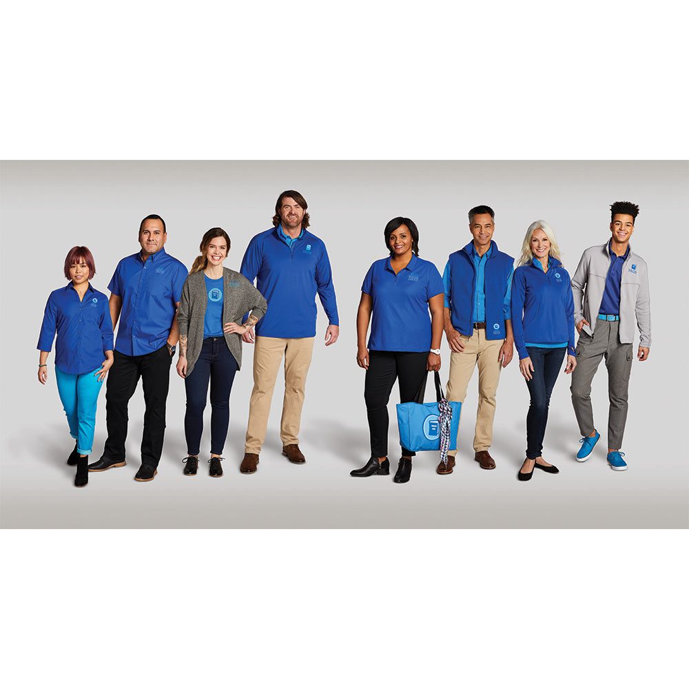 picture of all different types of people each one with a different garment or accessory that can be embroidered with a logo or name