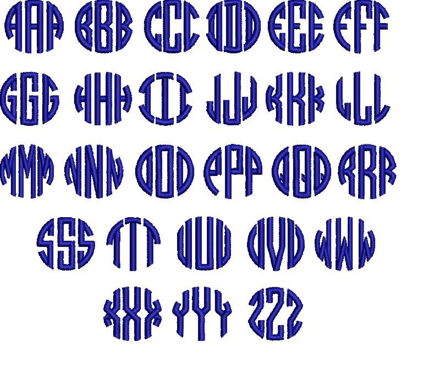 Fonts & Monograms – OTEmbroidery